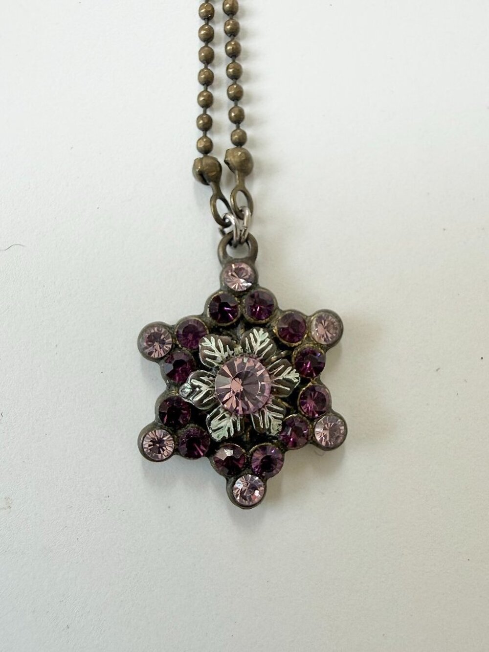 Michal Negrin Purple Rhinestone Star Necklace
